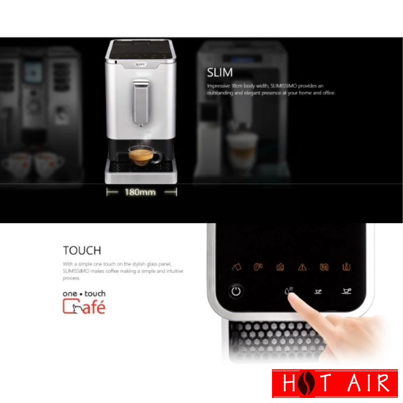 Thiết kế máy pha cà phê tự động Scott Slimissimo & Milk mang nhiều tính năng hiện đại
