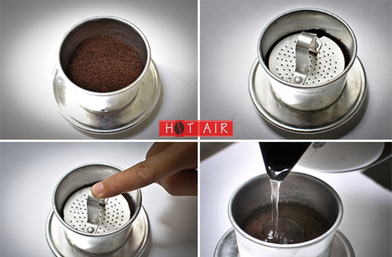 Pha cà phê phin bằng 4 bước